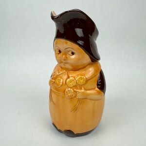Vintage Blue Ridge Pottery Betsy Pitcher 8” Figural Toby Mug Style Brown Tan